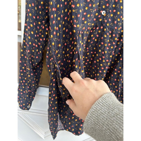 Alembika Button Top Fruit Print Asymmetric Hem Size 4 US 12 14‎ Lagenlook - Picture 12 of 13